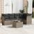 Set mobilier grădină cu perne, 6 piese, gri, poliratan GartenMobel Dekor