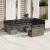 Set mobilier de grădină cu perne, 13 piese, gri, poliratan GartenMobel Dekor