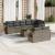 Set canapele de grădină, 9 piese, cu perne, gri, poliratan GartenMobel Dekor