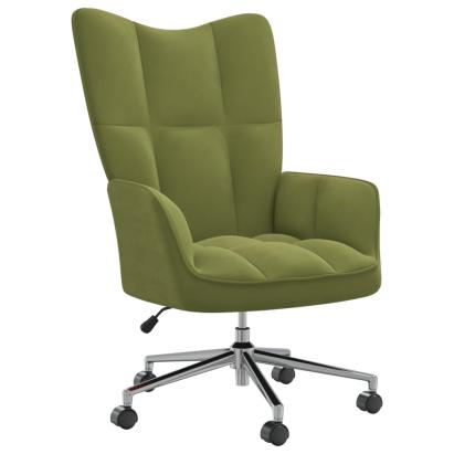 Scaun de relaxare, verde deschis, catifea GartenMobel Dekor