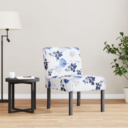 Fotoliu, material textil înflorat cu albastru GartenMobel Dekor