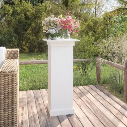 Suport pentru flori, alb, 40x40x90 cm, lemn masiv de pin GartenMobel Dekor