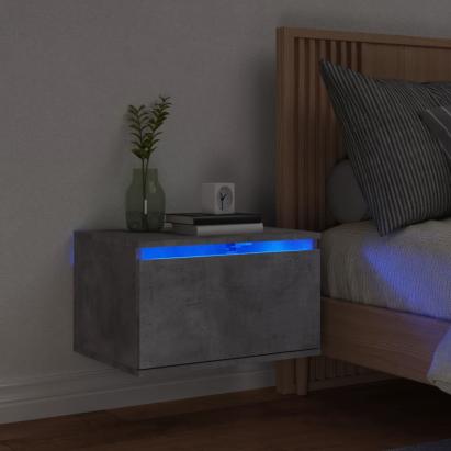 Noptieră montată pe perete cu lumini LED, gri beton GartenMobel Dekor