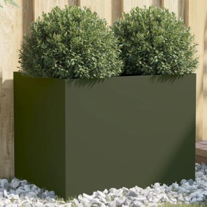 Jardinieră, verde măsliniu, 62x47x46 cm, oțel GartenMobel Dekor