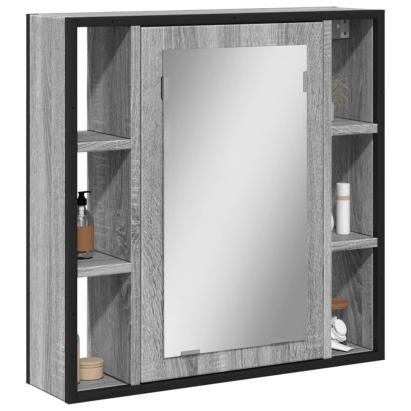 Dulap de baie cu oglindă gri sonoma 60x16x60 cm lemn compozit GartenMobel Dekor