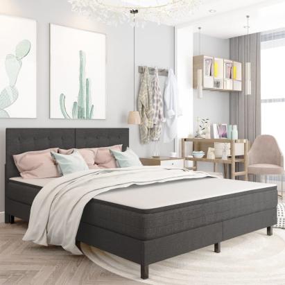 Tăblie capitonată, gri închis, 160 x 200 cm, material textil  GartenMobel Dekor