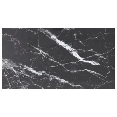 Blat masă negru 120x65 cm 8mm sticlă securizată design marmură GartenMobel Dekor