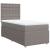 Pat box spring cu saltea, gri taupe, 80x200 cm, textil GartenMobel Dekor