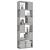 Bibliotecă/Separator cameră, gri beton, 60x24x186 cm, PAL   GartenMobel Dekor