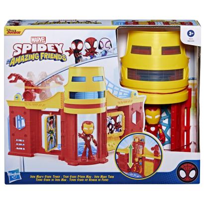 SPIDEY SI PRIETENII EXTRAORDINARI SCENA DE JOACA TURNUL LUI IRON MAN  SI FIGURINA IRON MAN 10CM SuperHeroes ToysZone