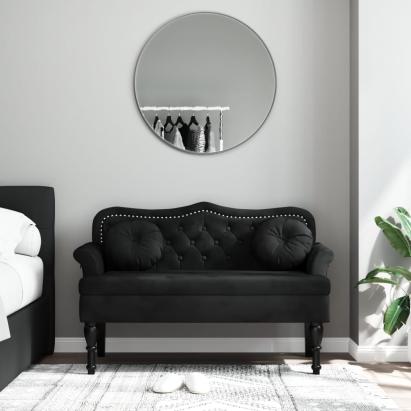 Banchetă cu perne, negru, 120,5x65x75 cm, catifea GartenMobel Dekor