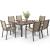 Set mobilier gradina/terasa, cafeniu si maro, 1 masa, 6 scaune, Esther GartenVIP DiyLine