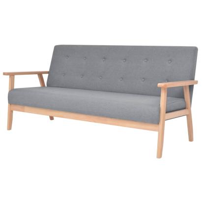 Canapea cu 3 locuri, gri deschis, material textil GartenMobel Dekor