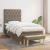Pat box spring cu saltea, gri taupe, 80x200 cm, textil GartenMobel Dekor