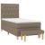 Pat box spring cu saltea, gri taupe, 80x200 cm, textil GartenMobel Dekor