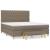 Pat continental cu saltea, gri taupe, 180x200 cm, textil GartenMobel Dekor