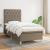 Pat box spring cu saltea, gri taupe, 80x200 cm, textil GartenMobel Dekor