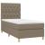 Pat box spring cu saltea, gri taupe, 80x200 cm, textil GartenMobel Dekor