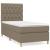 Pat box spring cu saltea, gri taupe, 80x200 cm, textil GartenMobel Dekor