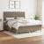 Pat continental cu saltea, gri taupe, 180x200 cm, textil GartenMobel Dekor