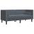 Set canapele Chesterfield cu perne rulou, 3 piese, gri, catifea GartenMobel Dekor