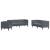 Set canapele Chesterfield cu perne rulou, 3 piese, gri, catifea GartenMobel Dekor