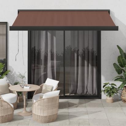 Copertină retractabilă manual, maro, 300x250 cm GartenMobel Dekor