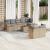 Set canapele de grădină cu perne, 10 piese, bej, poliratan GartenMobel Dekor