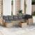 Set canapele de grădină, 8 piese, cu perne, bej, poliratan GartenMobel Dekor
