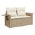 Set canapele de grădină, 4 piese, cu perne, bej, poliratan GartenMobel Dekor