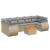 Set canapele de grădină, 8 piese, cu perne, bej, poliratan GartenMobel Dekor