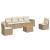 Set canapele de grădină, 7 piese, cu perne, bej, poliratan GartenMobel Dekor