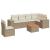 Set canapele de grădină, 7 piese, cu perne, bej, poliratan GartenMobel Dekor