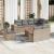 Set canapele de grădină, 9 piese, cu perne, bej, poliratan GartenMobel Dekor