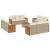 Set canapele de grădină, 13 piese, cu perne, bej, poliratan GartenMobel Dekor