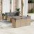 Set canapele de grădină, 7 piese, cu perne, bej, poliratan GartenMobel Dekor