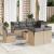 Set canapele de grădină, 9 piese, cu perne, bej, poliratan GartenMobel Dekor