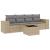 Set canapele de grădină cu perne, 5 piese, bej, poliratan GartenMobel Dekor