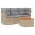 Set canapele de grădină, 4 piese, cu perne, mix bej, poliratan GartenMobel Dekor