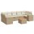 Set canapele de grădină, 8 piese, cu perne, bej, poliratan GartenMobel Dekor