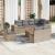 Set canapele de grădină, 9 piese, cu perne, bej, poliratan GartenMobel Dekor