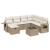 Set canapele de grădină, 8 piese, cu perne, bej, poliratan GartenMobel Dekor