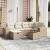 Set canapele de grădină, 7 piese, cu perne, bej, poliratan GartenMobel Dekor