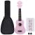 Set ukulele soprano, cu husă, pentru copii, roz, 21"      GartenMobel Dekor