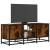 Dulap TV stejar fumuriu, 100x35x41 cm lemn prelucrat și metal GartenMobel Dekor