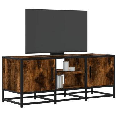 Dulap TV stejar fumuriu, 100x35x41 cm lemn prelucrat și metal GartenMobel Dekor