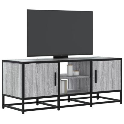 Dulap TV, gri sonoma, 100x35x41 cm, lemn prelucrat și metal GartenMobel Dekor