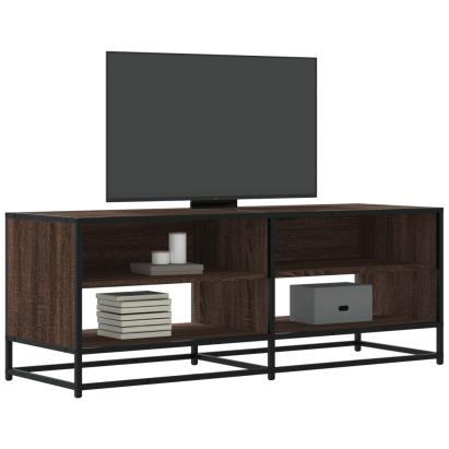 Dulap TV stejar maro, 120,5x40x46 cm, lemn prelucrat și metal GartenMobel Dekor