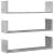 Rafturi perete, 3 buc., gri beton, 80x18x18 cm, lemn prelucrat GartenMobel Dekor