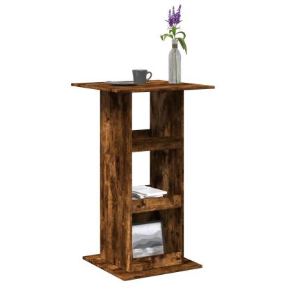 Masă bar cu depozitare, stejar fumuriu, 60x60x102 cm, lemn GartenMobel Dekor